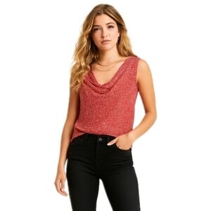 Banana Republic Red Cowl Neck Sleeveless Blouse S